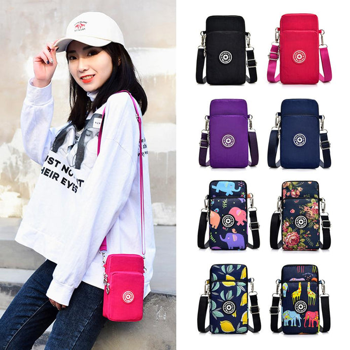 Fashion Messenger Square Flap For Women Hand Bag Mobile Phone Bags Multi Functional Sports Arm Shoulder Crossbody Neck Purse Bag