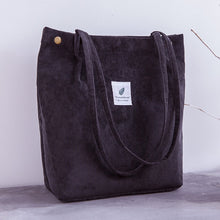 Load image into Gallery viewer, Women Corduroy Shopping Bag Female Canvas Cloth Shoulder Bag Environmental Storage Handbag Reusable Foldable Eco Grocery Totes