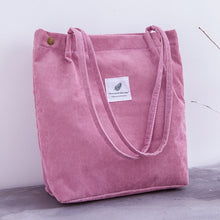 Load image into Gallery viewer, Women Corduroy Shopping Bag Female Canvas Cloth Shoulder Bag Environmental Storage Handbag Reusable Foldable Eco Grocery Totes